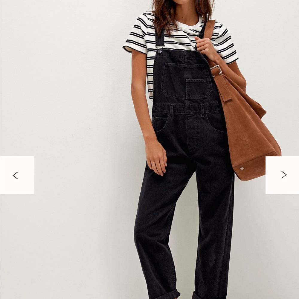 We the Free Women's Black Denim Overalls